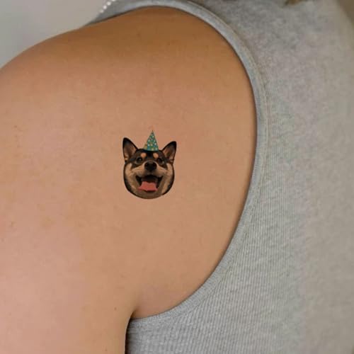 Dog Tattoos for Kids,60 Pcs Cute Pet Dog Puppy Themed Temporary Tattoo for Birthday Party Decorations Supplies Favors, Animal Fake Tattoo Stickers Q852