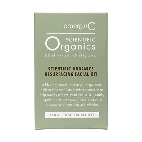 emergin C Scientific Organics Resurfacing Facial Kit - Single-Use Exfoliating Skincare Set for Removing Dead Skin Cells + Reducing Appearance of Wrinkles - DIY Facial Kit