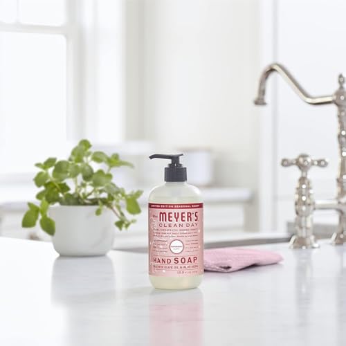 Mrs. Meyer's Clean Day Liquid Hand Soap, Hand Wash Made with Essential Oils, Peppermint Scent, 370 ml Soap Pump Bottle