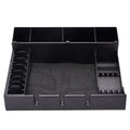 FRCOLOR Clipper Organizer for Barber with Multi-Compartment Push-Cut Storage Box and Clipper Guard Holder Salon Station Haircut Tools Keeper 15X12X4 Inches