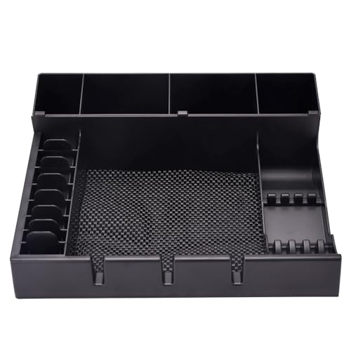 FRCOLOR Clipper Organizer for Barber with Multi-Compartment Push-Cut Storage Box and Clipper Guard Holder Salon Station Haircut Tools Keeper 15X12X4 Inches