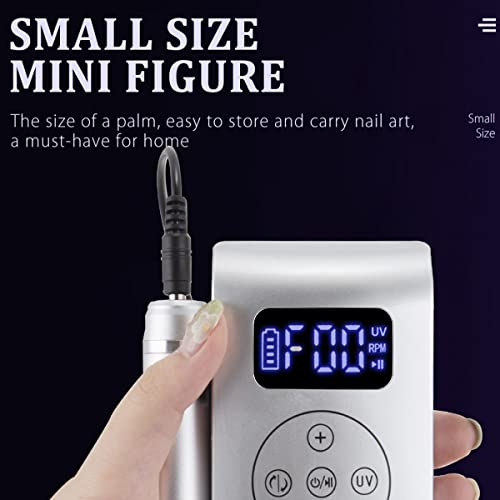 3 in 1 Portable Electric Nail Drill, Compact 35000 RPM Electrical Professional Nail File Kit, UV Lamp Manicure Pedicure Polishing Shape Tools