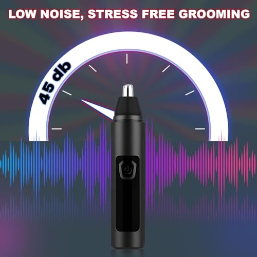 Nose Hair Trimmer for Men Women - Electric Nose Hair Clipper with Replaceable Stainless Steel Blade, Powerful 6500RPM Motor, Wet/Dry Use, Portable USB Rechargeable Design | Black