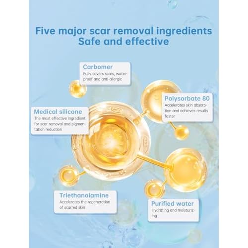 Silicone Scar Gel, Advanced Scar Cream treating for New and Old Scars, Surgical Scars, Burn Scars, Stretch Marks, Acne Scars, Dark markings, Keloid Removal 0.70 oz (2tube)