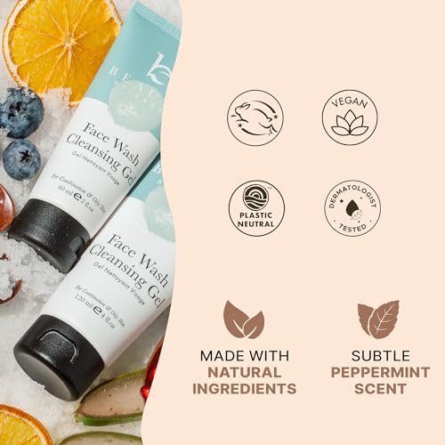 Beauty by Earth Clean Face Wash - USA Made with Organic & Natural Ingredients, Non-Toxic Facial Cleanser