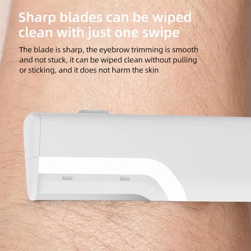 Sonic Dermaplaning Tool for Women, Electric Facial Hair Remover & Eyebrow Trimmer, Peach Fuzz Shaver with LED Light, 3 Speeds & 5 Replacement Blades (White)