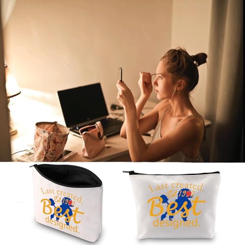 JXGZSO Sorority Makeup Bag Gift Last Created Est Yellow and Blue Gift (Last Created B)