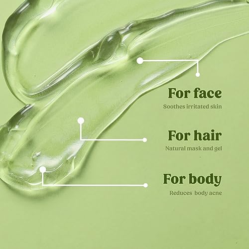 vilvah STORE Aloe Vera Gel with 99% Pure Natural Aloe Vera for Face, Styling Gel for Hair, Skin Moisturizer, Hydrates and Soothes with Vitamin E and No Paraben, 100g (Pack of 1)