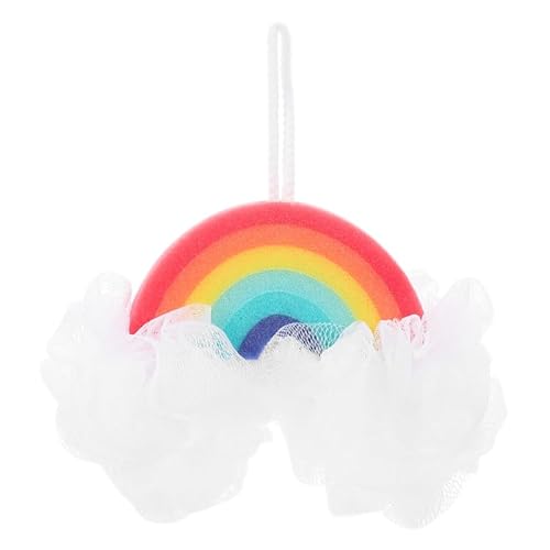 FRCOLOR Cloud Bath Sponges Loofahs Rainbow Shaped Exfoliating Scrubber Bath Brush for Kids Women Men Body Shower