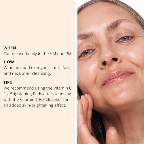 Nip + Fab Vitamin C Fix Brightening Pads for Face, Facial Pad with Anti-Aging Pomegranate and Coffee Seed Extract to Brighten Even Tone Skin, 60 Pads, 2.7 Ounce