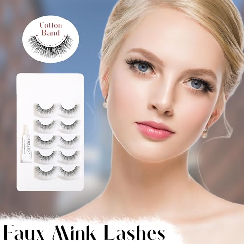 Profusion Cosmetics Iconic 3D Faux Mink False Lashes - Natural to Dramatic Styles with Quick-Dry Adhesive, Lightweight & Flexible Eyelash Set (Oh Darling)