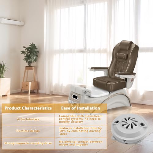 BF-004 Pipeless Magnetic Jet Head Motor for Pedicure Spa Chair Part,Universal Pedicure Jet Replacement for LURACO Magnetic Jet Includes Propeller and Cap