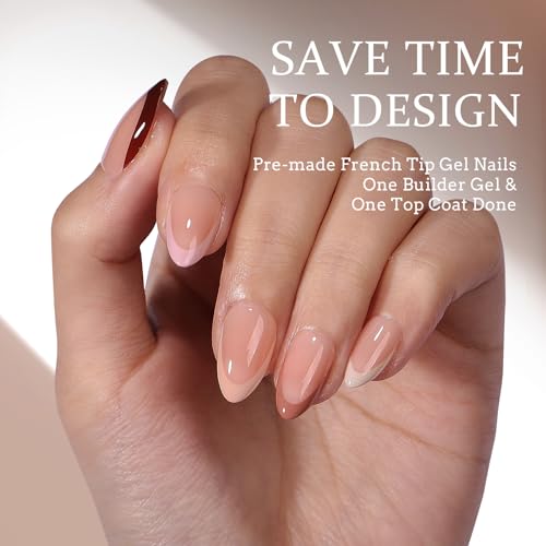 btartboxnails XCOATTIPS French Almond Nails French Protecting DUO