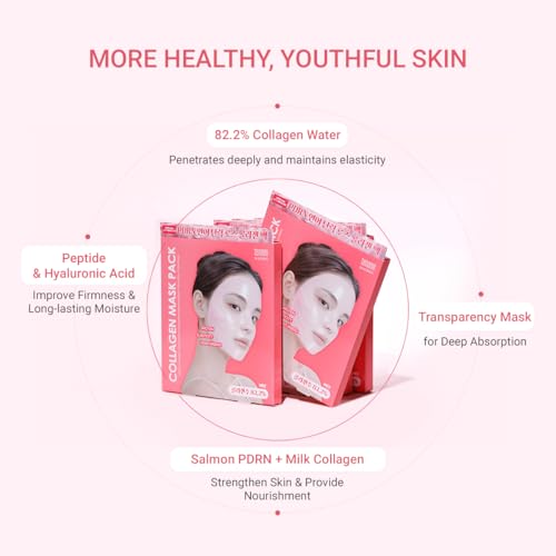 tenzero Rose Peptide Collagen Mask Pack (3 Sheets x 30g), Overnight Hydrogel Mask, Deep Hydrating, Elasticity Enhancing, Anti Wrinkle Lifting, Firming, Nourishing with Collagen, Rose Peptides