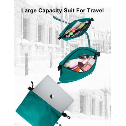 GOX 3 Pack Travel Toiletry Bag for Men Carry On Packing Organizer Zipper Pouch Portable Cosmetic Pouch Accessory Document Electronics (Turquoise)
