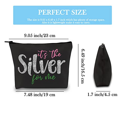 GJTIM Sorority Inspired Gift 25 Years of Sisterhood Gift It's The Silver For Me Star Paraphernala Makeup Bag (Silver For Me)
