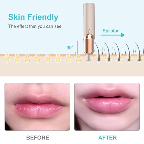 Facial Hair Removal for Women - Electric Painless Hair Removal Tool for Face, Lip & Chin, USB Rechargeable