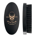 Black Boar Bristle Hair Beard Brush for Men, Pocket Travel Men's Wooden Small Soft Wood Beard Brush (Black)