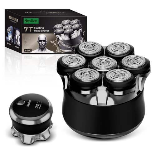Head Shaver for Men Bald Head, 7D Rotary Head Shavers for Bald Men, Electric Bald Shaver with LED Display, Waterproof USB-C Fast Charging