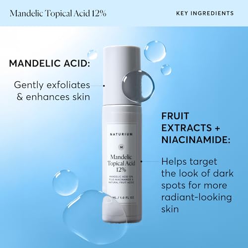 Naturium Mandelic Topical Acid 12%, Plus Niacinamide & Natural Fruit Acids, Anti-Aging Skin Care, 1 oz
