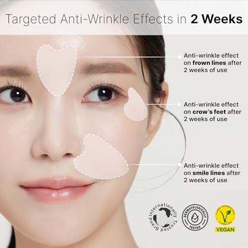 Anti-Wrinkle Patches Face Lifting with Hydrolyzed Collagen?Invisible Forehead, Eye, Smile Line Anti-Wrinkle Tape, K-Beauty Overnight Korean Skincare for Women?Facial Self Care (48 Patches-2PK)