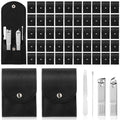 Geosar 50 Set Travel Manicure Kit Bulk Professional Nail Clippers Pedicure Nail Care Tools Grooming Stainless Steel Set with Portable Travel Case, Gift for Christmas Men Women(Black)