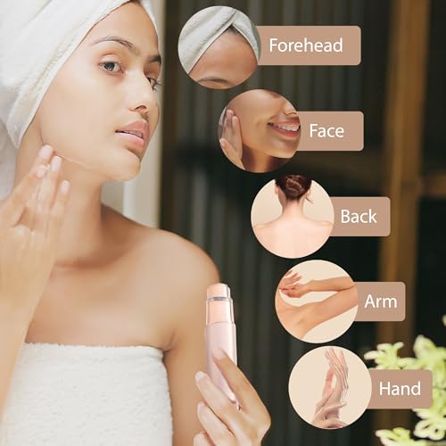 Rechargeable Facial Hair Remover for Women Painless Smooth Trimmer for Upper Lip, Chin & Face 18K Gold-Plated Floating Head USB-C Shaver