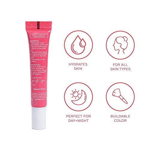 p?rlisse Blush Glow BB Cheek Color - Dewy Liquid Blush for Cheeks - Enriched with Vitamin E & Hyaluronic Acid - Creamy, Lightweight & Buildable - Hydrating & Nourishing - Cool Mauve (0.34 Fl oz)