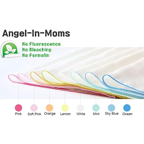Angel-In-Moms [15 Packs] Natural Cotton 100% Soft Muslin Gauze Handkerchief, Face Washcloths, Makeup Remover Thin Towels, Wide Size 14 inch x 14 inch, Reusable Napkins Hankies Bath Towel (White)