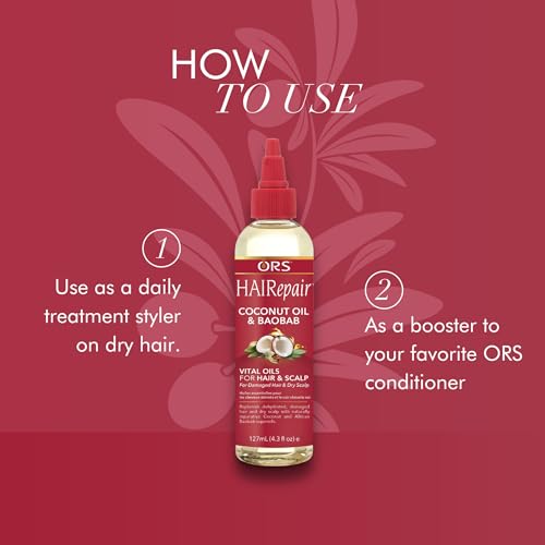 ORS HAIRepair Coconut Oil and Baobab Vital Oils, Lightweight Fast Absorbing Hair Oil, (4.3 oz)