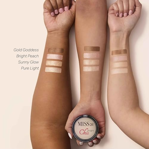 Chic Bright Powder Highlighter and Illuminator, Shimmery Highlighter, Baked & Pressed Contour Shimmer Powder: 40 Pure Light, 0.33 Oz