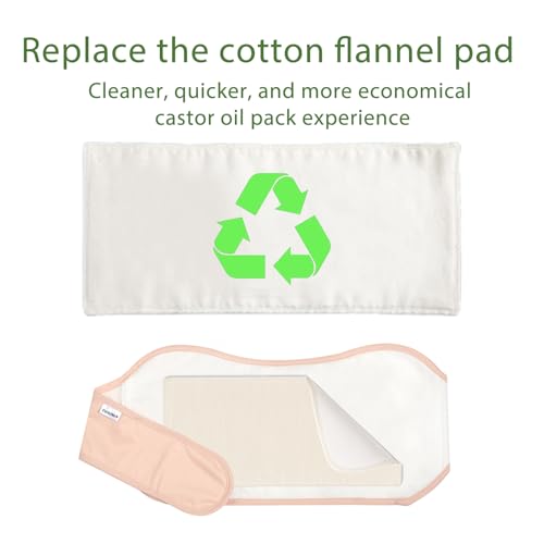 2Pcs Cotton Flannel for Castor Oil Pack, Less Mess Made of Unbleached Organic Cotton Flannel Reusable Soothing Heat Compress for Liver, Abdomen, Joints, Highly Absorbent Soft Feel Like Nightgown