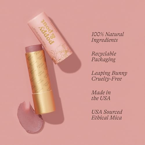 Poppy & Pout All Natural Lip Tint, Cardboard Tube, Hand-Filled, Beeswax, Vitamin E, Coconut Oil, Cruelty Free, All-Natural Shades (Beverly)