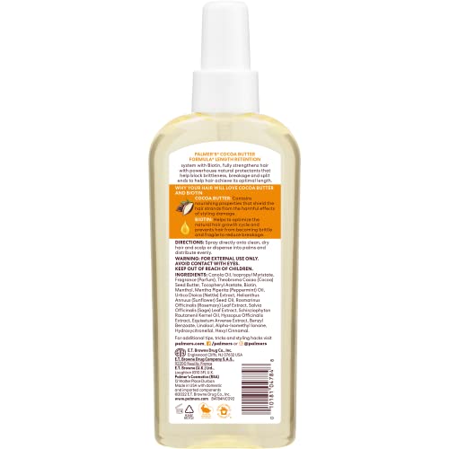 Palmer's Cocoa Butter & Biotin Length Retention Hair and Scalp Oil, 5.1 Ounce (Packaging May Vary) (Pack of 2)
