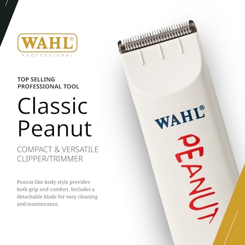 Wahl Professional Peanut Corded Trimmer - Compact, Lightweight Powerful Rotary Motor Grooming Tool, with 4 Trimming Guides and Accessories