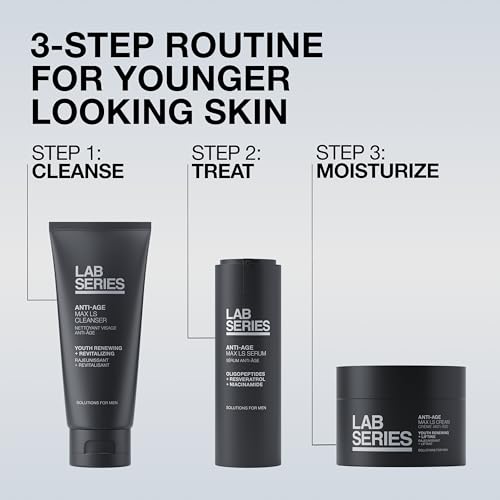 Lab Series Men's Max LS Anti-Age Cleanser - Anti Aging Skin Care for Men - Detoxifies Skin - Foaming Face Wash, 3.4 fl oz