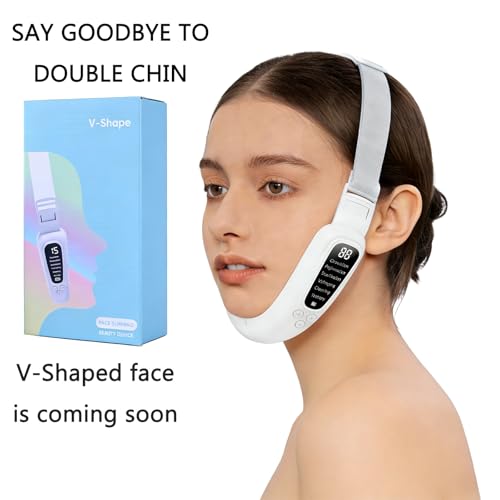 Intelligent Electric Double Chin and V - Shaped Face Machine, Smart Electric V - Face Lifting Device with 6 Modes & 15 Levels