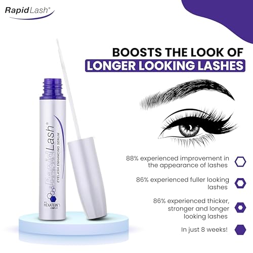 RapidLash Eyelash Enhancing Serum with HEXATEIN 1 Complex ? Lash Serum for Eyelashes Conditioning & Hydrating ? Longer-Looking, Fuller and Thicker Appearing Lashes ? 3 mL / 0.1 fl oz