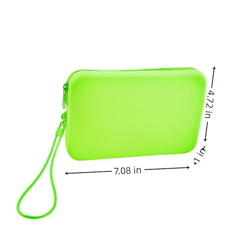 4 Pieces Silicone Makeup Toiletries Pouches, Silicone Stationary Holder, Waterproof Cosmetic Zipper Pouch, Digital Electronics Storage Bag, Beach Essential Travel Pouch (Rainbow)