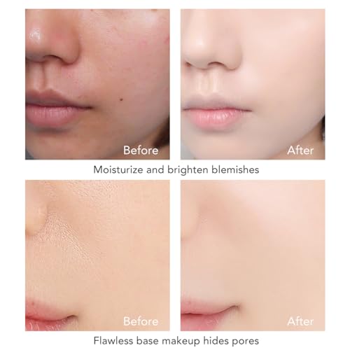 Mushroom Head Air Cushion CC Cream Foundation, Moisturizing Concealer BB Cream Nude Long Lasting Matte CC Cream Makeup Liquid Foundation (2pcs Ivory)