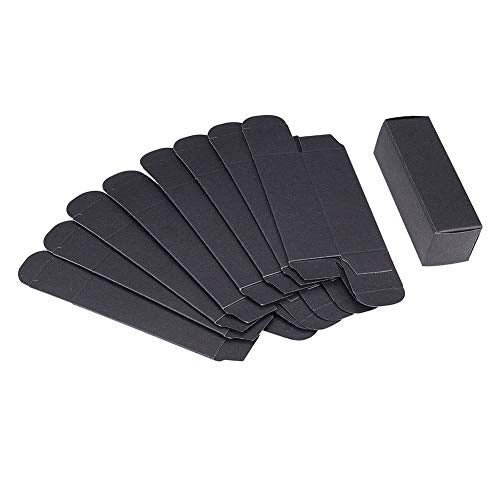 BENECREAT 50 Pack 3.4x1x1 inch Black Kraft Paper Lipstick Box Lip Balm Kraft Box for Birthday Festival, Wedding Valentine's Day, Festival Gift Packaging