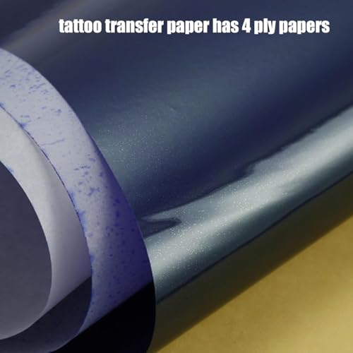 SOTICA 50PCS Tattoo Transfer Paper Tattoo Stencil Paper 4-Layer A4 Size Reusable DIY Transfer Paper for Stencil Printer & Hand Drawing Tattoos Supplies