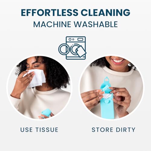 LastTissue¢ç Reusable Cotton Tissue Pack | Face Towels & Handkerchiefs for Men & Women ? Washable, Sustainable Facial Tissue with Storage Case - Green