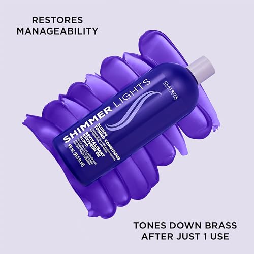 Clairol Professional Shimmer Lights Purple Conditioner | Neutralizes Brass & Yellow Tones | For Blonde, Silver, Gray & Highlighted Hair