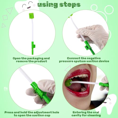 50 Pcs Disposable Oral Care Single Use Suction Swab Sponge Mouth Oral Swabs for Elderly Teeth Cleaning Individually Packed