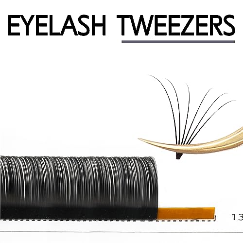 Camillash Fiber Tip Lash Tweezers For Eyelash Extension,Best Volume Professional Tech Tweezers,Artist Boot Isolation Fanning Nano Grip Precision Tools Supplies 90 45 Degree BlackCurved)