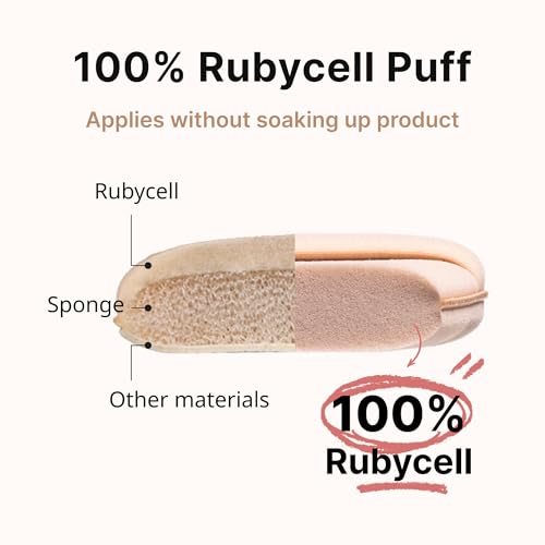 THE TOOL LAB Long-lasting Glow Tension Puff 4P Set, Rubycell Cushion Foundation Puffs for Moisturizing Coverage, Liquid Foundation Makeup Sponges, Korean Makeup (4P, 2.1 inch, Round)