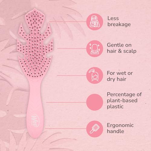 Wet Brush Go Green Hair Detangler Brush, Pink - Detangling Hair Brush - Ultra-Soft IntelliFlex Bristles Glide Through Tangles & Gently Loosens Knots While Minimizing Pain, Split Ends & Breakage