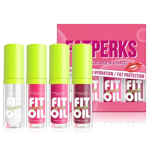 Hydrating Lip Oil, Big Brush Head Lip Glaze Shiny Transparent Lip Glow Oil, Nourishing & Non-sticky Long Lasting Fresh Clear Smooth Lip Care Plumping Lip Oil (Set A)