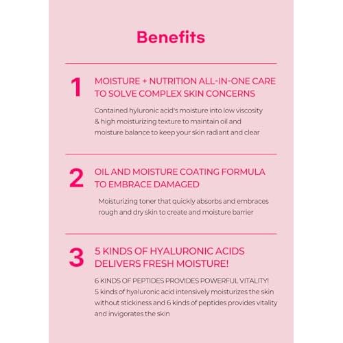 Snp 6 Peptides + 5 Hyaluronic Acid Facial Toner | Moisturizing, Soothing & Firming Korean Skincare for Dry & Sensitive Skin | Daily Face Toner | Peptaronic | 10.8 Fl Oz